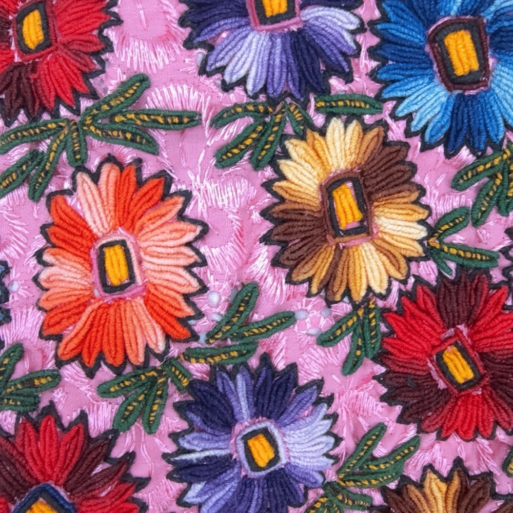 Guatemalan Huipil Blouse Cover Up, hand-embroidered - Picture 5 of 9
